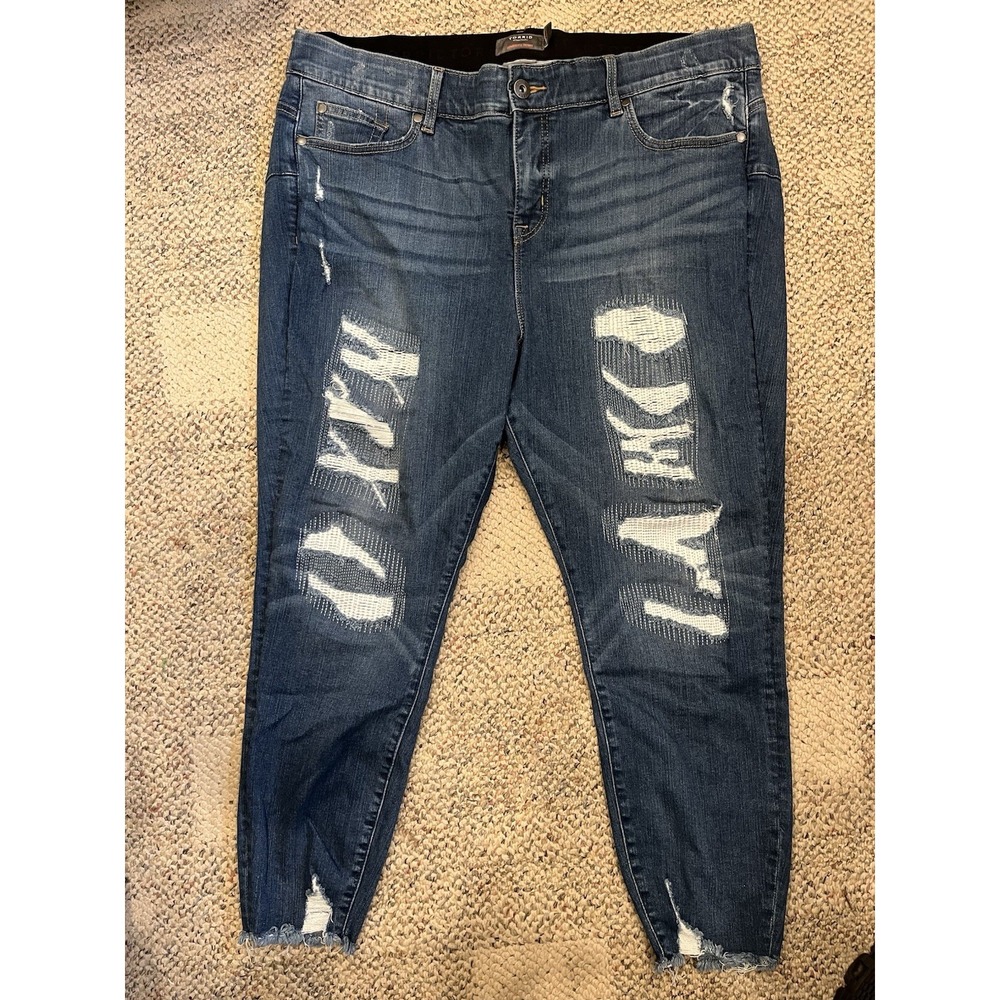 Torrid Womens Blue Premium Stretch Denim Bombshell Skinny Jeans Size 22S Sisters